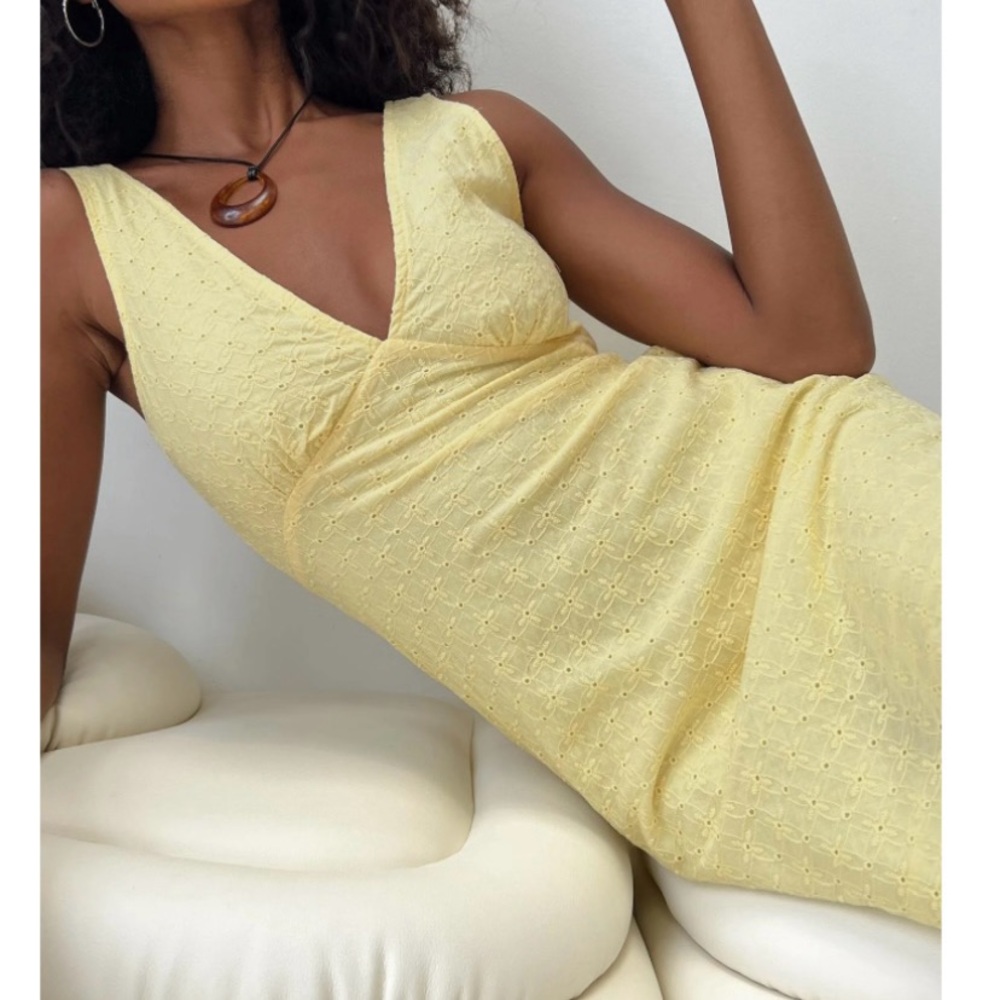 Princess Polly Lemon Textured Dress